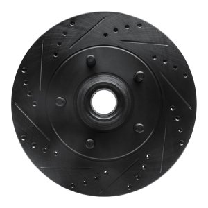 Ford F-150 Brake Rotor (1) - Front Left - R1 Concepts - Drilled & Slotted - Black - `00-`04